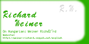 richard weiner business card
